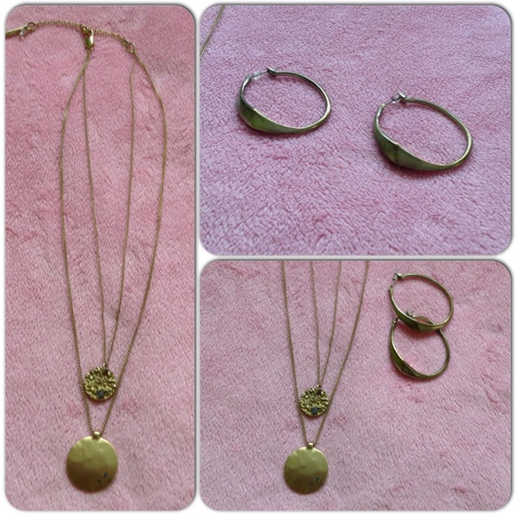 Kenneth Cole double layer necklace and earring set