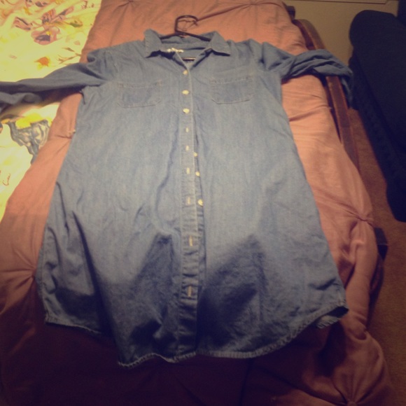 Chambray shirt dress
