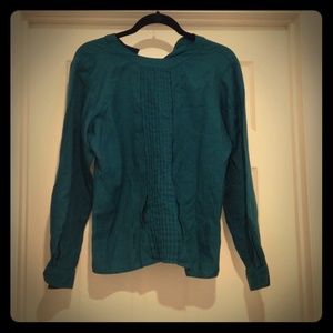 Jos. A bank emerald long sleeve blouse