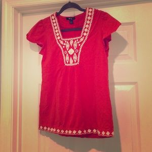 Style and Co burnt orange boho top