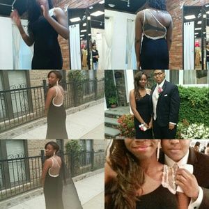 Long black prom gown