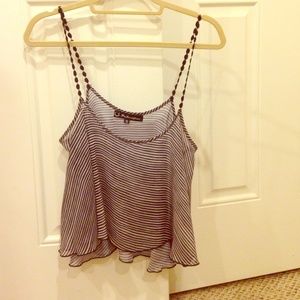 BUNDLE Striped and floral sleeveless silky tops
