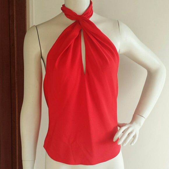Tops - Elie Tahari red silk halter