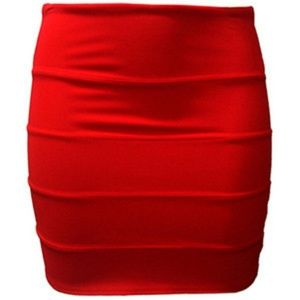 Sexy red bodycon skirt