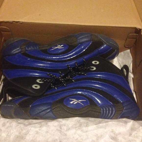Blue & black shaqnosis reebok