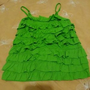 Green Hollister ruffle shirt