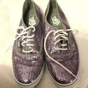 Sparkly gray Vans