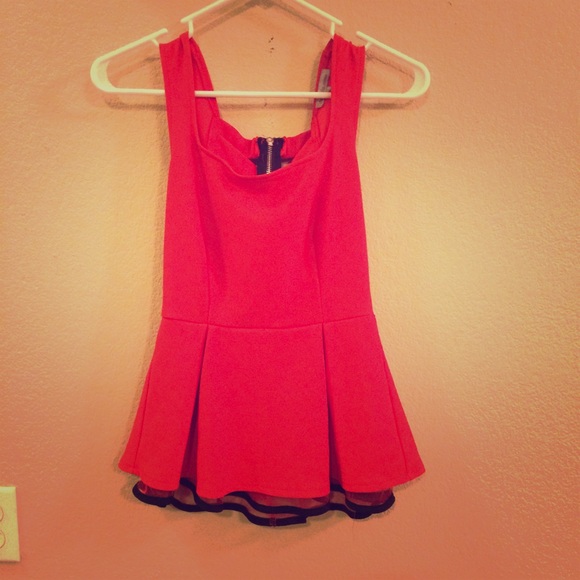 Red Peplum Tank