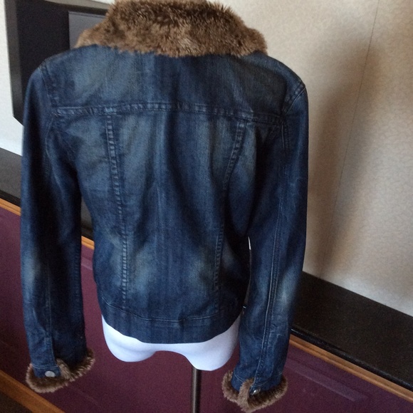Vintage Y2k Denim Fur Trim Jacket - Picture 4 of 4