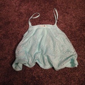 Turquoise Cropped Tank Top