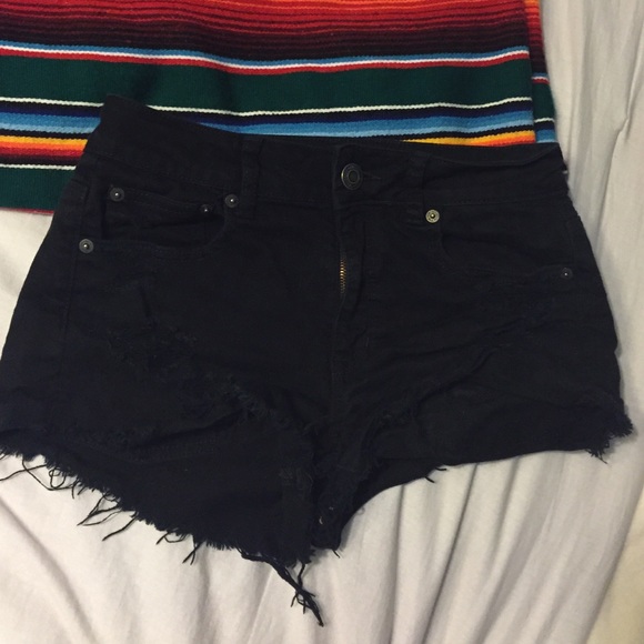AE black high waisted shorts