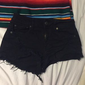 AE black high waisted shorts