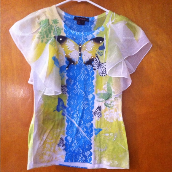 beautiful Girls Butterfly Top size L