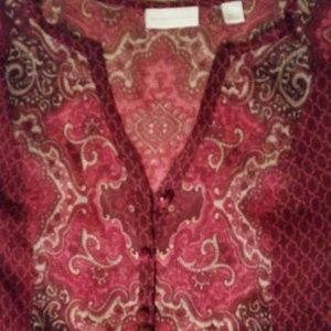 Maroon Tan Paisley Blouse