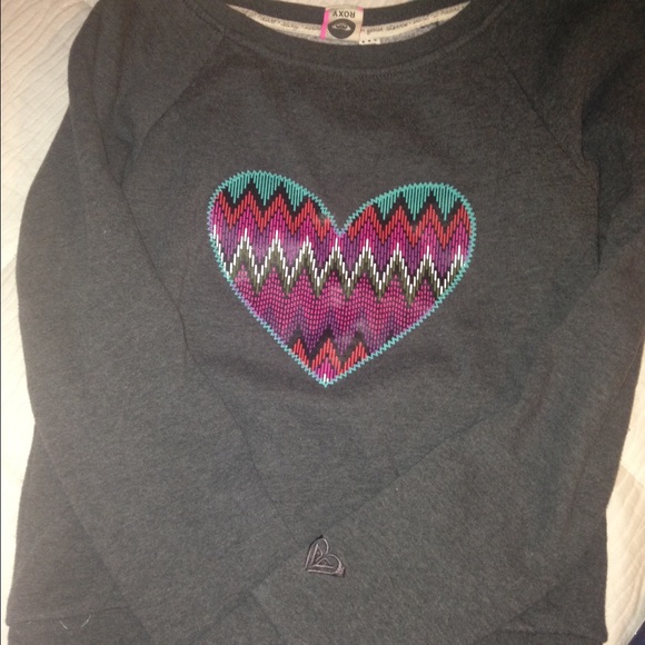 Gray Roxy Crew Neck Barely Worn Size Medium