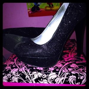 Black sparky heels