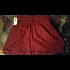 Maroon skirt built in slip heavy cotton. NWT
