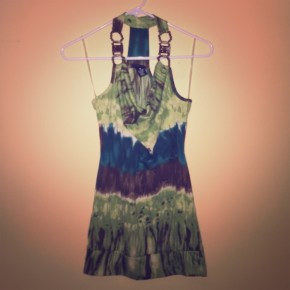 TieDye Halter with Wooden Beads