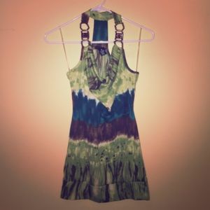 TieDye Halter with Wooden Beads