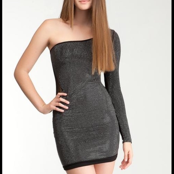 Bebe black studded dress