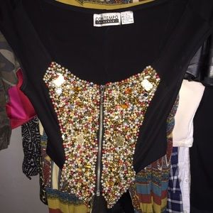 Off the shoulder Beaded pearl