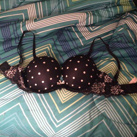 Victoria Secret black & white polka dot bra