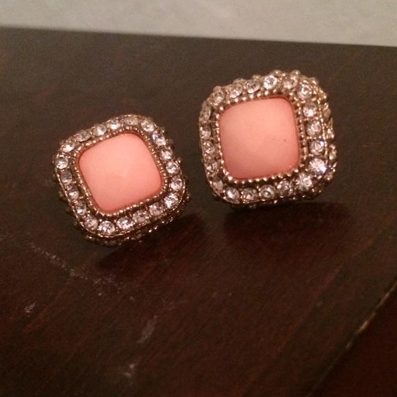 Charming Charlie's gold and pink earrings