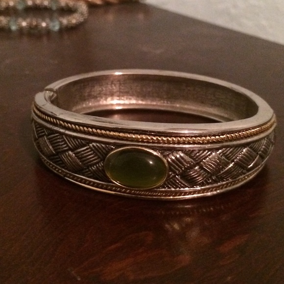 Green stoned bracelet from QVC