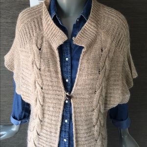 August Silk Taupe Single Button Long Sweater