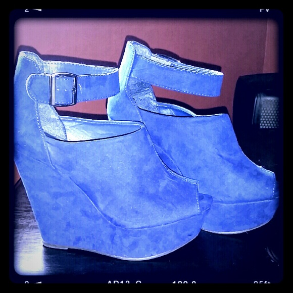 Electric blue wedges