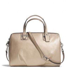 New Coach Taylor Leather Satchel Champagne F25296