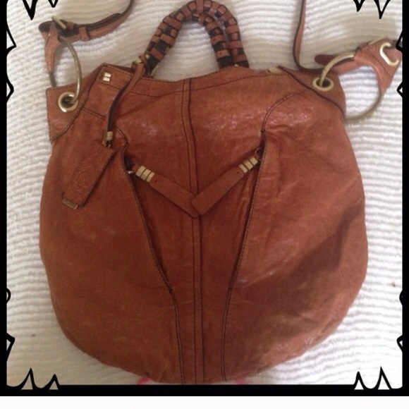 A medium size YANY BAG, brown, real leather