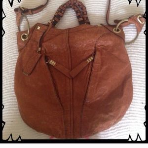 A medium size YANY BAG, brown, real leather