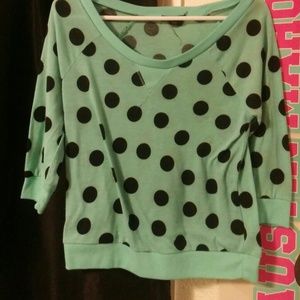 Light blue polka dot shirt