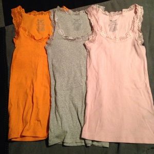 Lace top tank tops