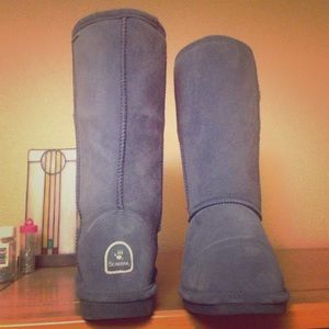Tall Grey Bearpaw Winter Boots