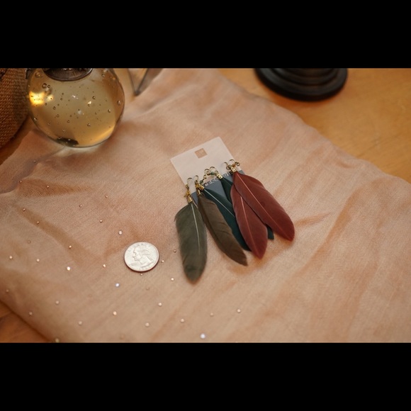 Three Pairs of Feather Earrings