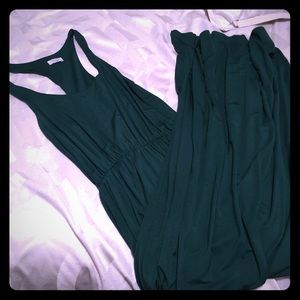 Racerback green maxi dress