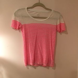 Jcrew Pink striped Tee