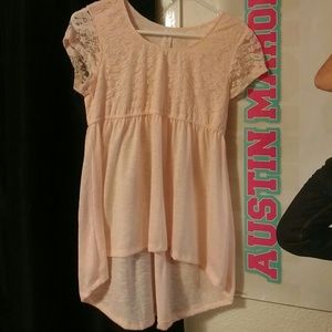 Light pink high low top