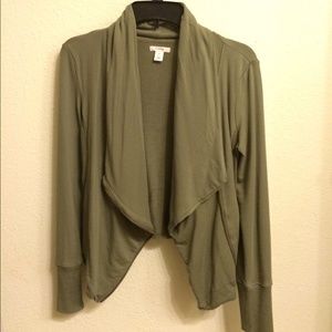 🅑🅤🅝🅓🅛🅔🅓 Caslon army green knit moto jacket