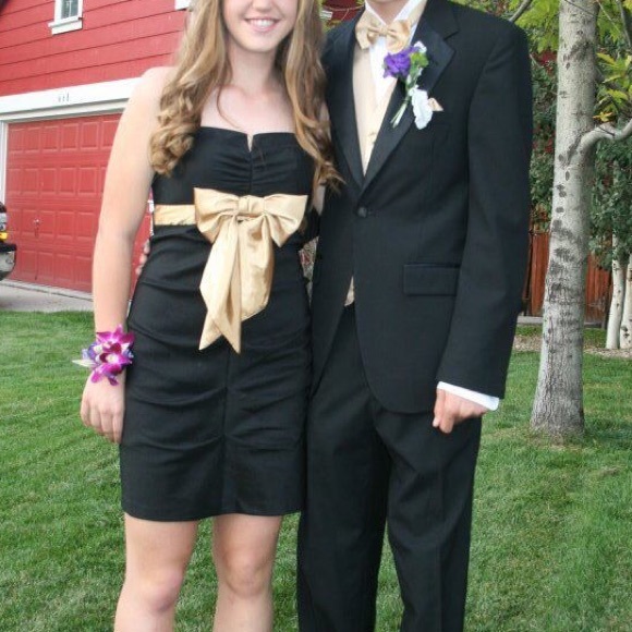 Black and gold dress