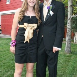 Black and gold dress