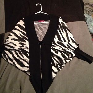 Batwing zebra striped sweater