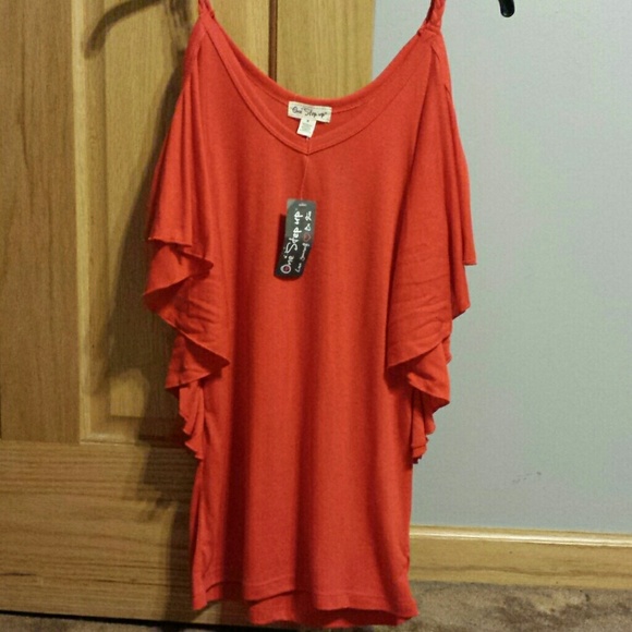 Red off the shoulder blouse - Picture 1 of 2