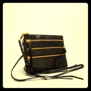 Rebecca Minkoff cross body black three zip bag