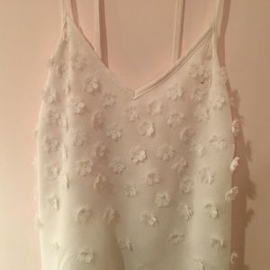 White Flowery Tank top