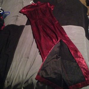 Burgundy Japanese dress