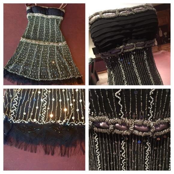 Vintage Hand Beaded Dress - Picture 2 of 4