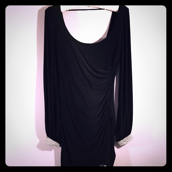 Arden B long sleeve studded cuff dress